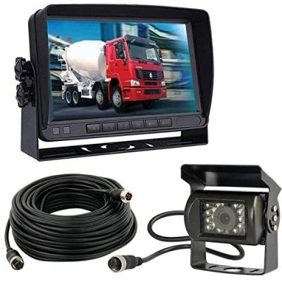Imagen de 12V 24V cámara de Aparcamiento para vehículo y Sistema Monitor 7 Pulgadas TFTLCD HD con Parasol +18LED visión Nocturna Marcha atrás Trasera RV/Bus/Remolque/Camión