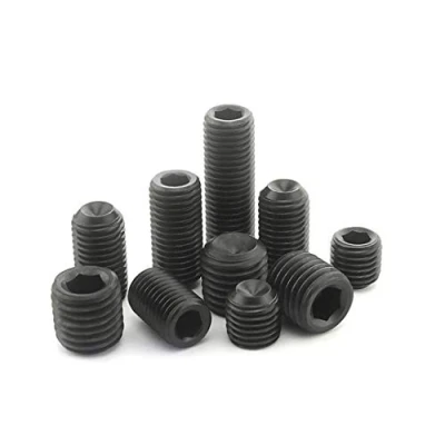 Imagen de ANSIEDIO Tornillos Allen Negro Cup Point Grub de Acero Carbono Prisioneros Cabeza Hexagona M6x10mm,50 pcs