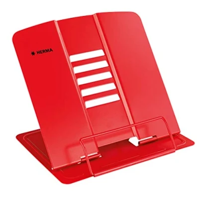 Imagen de HERMA Soporte de libros Rojo (19.8 x 22.2 3.3 cm Folded), ajustable y antideslizante para la cocina, escuela oficina, tabletas