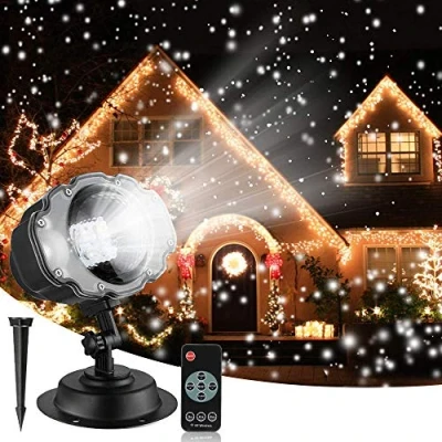 Imagen de Luz de Proyector copo nieve, nieve navidad LED, Luces nevadas al aire libre con control remoto y temporizador IP65 dinámico efecto para la fiesta