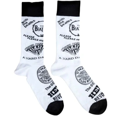 Imagen de Rock Off Trade The Beatles Albums Monochrome Nue Calcetines oficiales para hombre, color blanco, talla 7 11