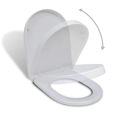 Imagen de vidaXL Tapa de Inodoro Váter Asiento Cierre Suave Blanca Cuadrada WC