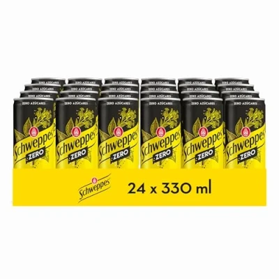 Imagen de Schweppes Tónica Zero, Sin Azúcar ni Calorías Lata, Pack 24 x 33 cl