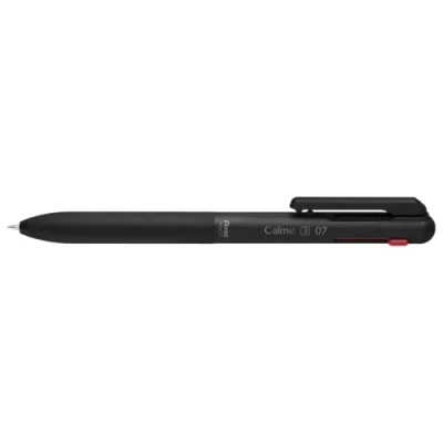 Imagen de Pentel BXAC37A Calme Bolígrafo de 3 colores (recargable, grosor trazo 0,35 mm), color negro, rojo y azul