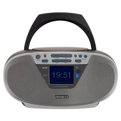 Imagen de Aiwa BBTU 500DAB/SL Radio CD Portátil Dab+ con Pantalla a Color 2.4&quot;. Bluetooth 5.0, USB, CD/CDR/RW/MP3, Dab+. Color: Plata