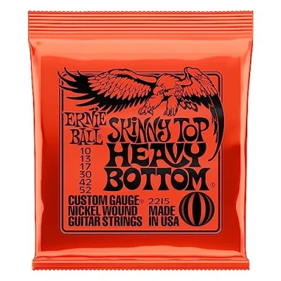 Imagen de Ernie Ball Skinny Top Heavy Bottom Slinky Cuerdas para guitarra eléctrica, entorchado de níquel, calibre 10 52