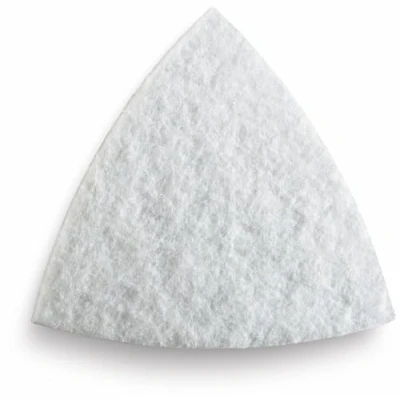Imagen de FEIN Set de platos para lijar planos, Sin perforar, 2 Unidades, Alojamiento Starlock, Placa apoyo plástico, Versión plana triangular, Longitud canto 80 mm, pieza adhesiva velcro.