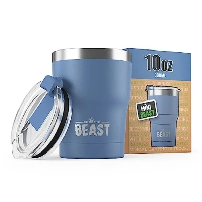 Imagen de Greens Steel BEAST Termo Café para Llevar 300ml I Cielo Tormentoso Taza Térmica de Acero Inoxidable Reusable Viajera Doble Pared al Vacío 2 Pajitas y Cepillo Limpieza