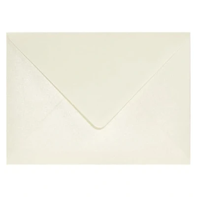 Imagen de Netuno 25 sobres nacarados cremosos DIN B6 125x175mm 120g Aster Metallic Cream con solapa engomada puntiaguda sin ventana para invitaciones boda Navidad cumpleaños cartas tarjetas fiestas bricolaje