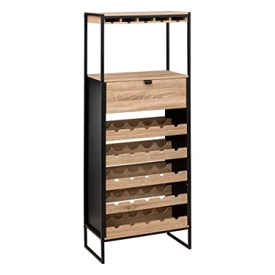 Imagen de 5five mueble bar &quot;aliaj&quot; x25 botellas efecto roble natural