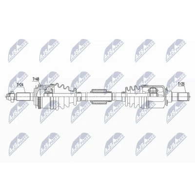 Imagen de NTY NPW HY 551 Árbol de transmisión Eje delantero, izquierda 598 75 HYUNDAI: i20 I Hatchback