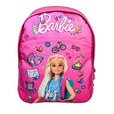 Imagen de Blueprint Collections Mochila Barbie escolar para niñas Mochilas infantiles niños Bolsa Accesorios Muñecas Barbie, Multicolor, L
