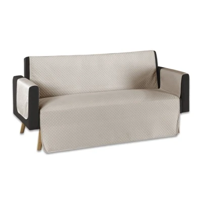 Imagen de Donegal Collections Funda Sofa 4 Plazas Cubre Acolchada Protector de Gatos Arañazo Perros y Mascotas Beige