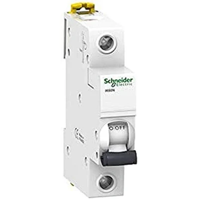 Imagen de Schneider Electric A9K17106 IK60N Interruptor Automático Magneto Térmico, 1P, 6A, Curva C, 78.5mm x 18mm 85mm, Blanco