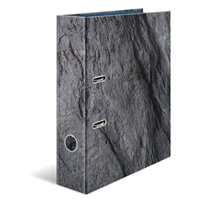 Imagen de HERMA 19652 archivador A4 de piedra natural, 7 cm ancho, diseño cartón con impresión interior para escuela y oficina, resistente carpeta anillas niños niñas