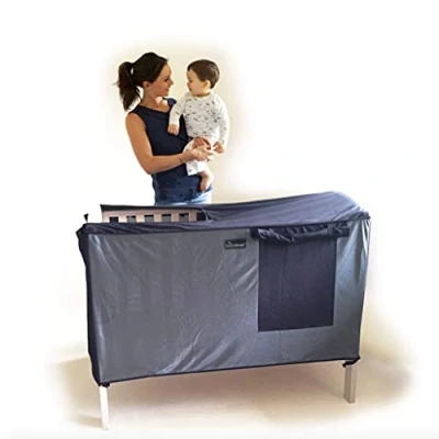 Imagen de SnoozeShade para cunas Dosel Opaco Cuna y Funda Dormir (Que admiten un colchón de 140 cm x 70 cm) Malla Permeable al Aire Mosquitera Gato
