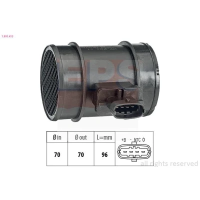 Imagen de EPS 1.991.413 Medidor de masa aire Made in Italy OE Equivalent FIAT: Ducato III Furgón, Doblo II Furgón / Familiar, Punto Evo Hatchback