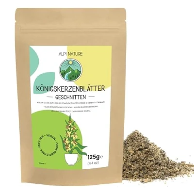 Imagen de Té de Gordolobo 125g Alpi Nature, Hojas Secas Cortadas, Sueltas, para la Preparación y Infusion