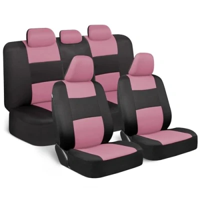 Imagen de BDK PolyPro Juego Completo de Fundas Asiento Coche Rosas para Mujer, Banco Dividido Delantero y Trasero, fácil Instalar con Acento Dos Tonos, Interiores automóvil, camión,