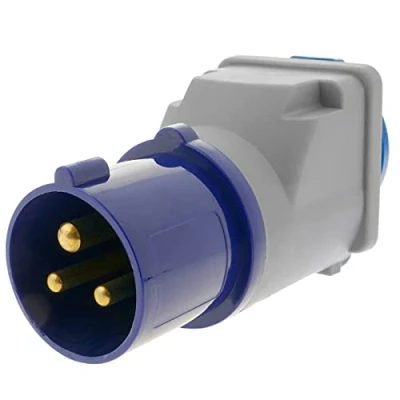 Imagen de BeMatik Enchufe Industrial Adaptador CETAC Macho a SCHUKO Hembra 2P+T 16A 250V IP44 IEC 60309