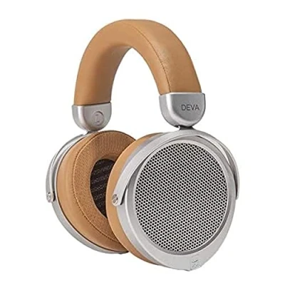 Imagen de HIFIMAN Deva (versión con cableado) Auriculares magnéticos de Alta fidelidad Tapa Abierta tamaño Completo, para audiófilos/Estudio, Diadema cómoda, Gran Sonido marrón/Beige