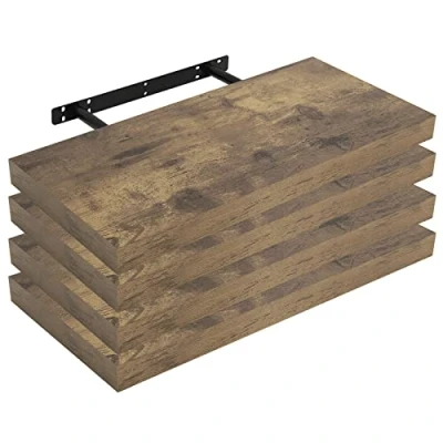 Imagen de WOLTU Estanteria Pared, Estante Flotante, Juego de 4 Pared Madera MDF, para salón, Cocina, Pasillo RG9369hov