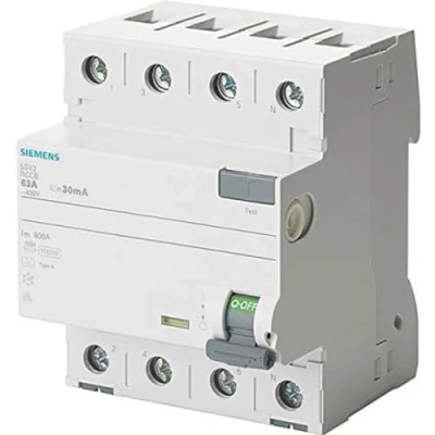 Imagen de interruptor diferencial, 4 polos, Tipo B, con retardo breve, Entrada: 40 A, 300 mA, Un AC: 400 V