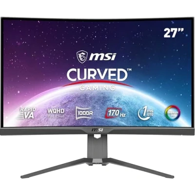 Imagen de Monitor gaming MSI MAG 275CQRF QD, Curvo 27&quot;, WQHD, 170 Hz, 1 ms, Wide Quad HD, Negro