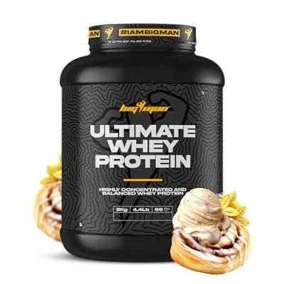 Imagen de BigMan Ultimate Whey 2kg (Vainilla Canela) Proteína Concentrada de Calidad Bcaa y Glutamina Gran Ganancia Muscular Recuperación Deportiva Tonificación