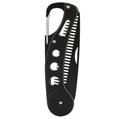 Imagen de peine de barba plegable, acero inoxidable MAGT plegable para hombre El con bigote tiene función apertura cerveza y como llavero