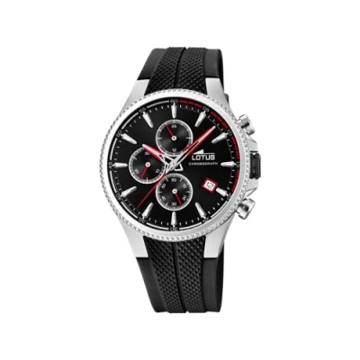 Imagen de LOTUS Reloj Hombre 18621/2 Color Caja de Acero Inoxidable 316l Plateado Correa Caucho Negro