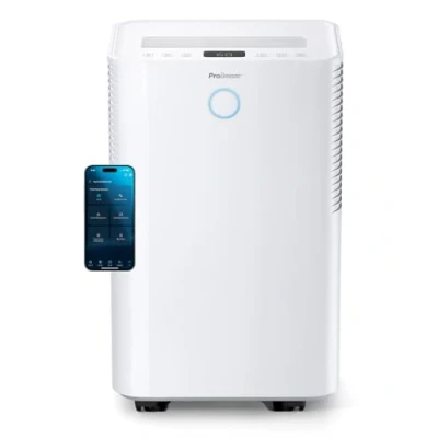 Imagen de Pro Breeze Deshumidificador Inteligente 20L/Día con Depósito de Agua 4L y WiFi, Secado Ropa Sensor Humedad Temporizador 24H Modo Nocturno para Humedad, Moho Condensación