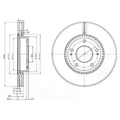 Imagen de DELPHI BG3861C Disco de freno 280 26 5 ventilado revestido sin procesar cojinete rueda, anillo sensor ABS KIA: Sportage II, cee‘d I Hatchback