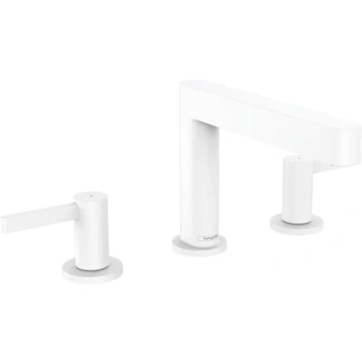 Imagen de hansgrohe Finoris Mezclador de lavabo 3 agujeros 110 con vaciador Push Open, blanco mate, 76033700