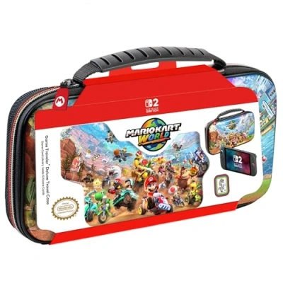 Imagen de RDS Estuche de viaje lujo con licencia para Nintendo Switch 2, OLED y Nintendo, sistema almacenamiento, fundas tarjetas juego