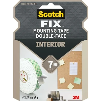 Imagen de Scotch Fix Cinta de montaje para interiores 4496G 1950 P, 19mmx5m, 1 rollo/pack (el embalaje puede variar)