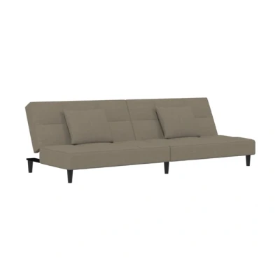 Imagen de vidaXL Sofá Cama de 2 plazas con Dos Almohadas Terciopelo Gris Claro