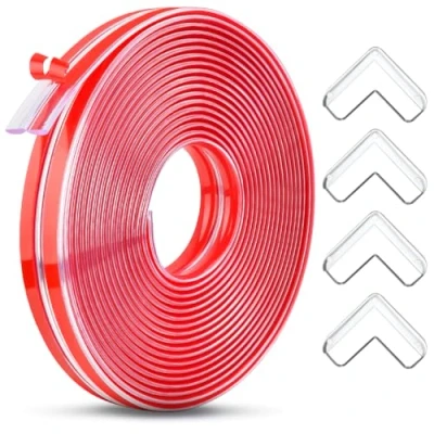 Imagen de USENG 6 Metros Protectores para Esquinas y Bordes Bebe,Pre Adhesión Protector de 4 Protección en Forma L,Transparente Esquineras Protectoras Bebé,Protectores Muebles Mesas