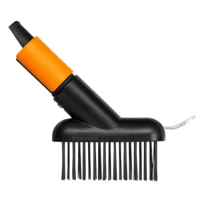 Imagen de Fiskars Cepillo para baldosas, Cabezal de herramienta QuikFit, Longitud: 18,5 cm, Largo: 15 Cerdas acero/Cuerpo plástico reforzado con fibra vidrio, Negro/Naranja, 1000657