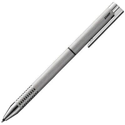 Imagen de Lamy Logo brushed twin pen Bolígrafo multifunción atemporal y portaminas en elegante carcasa de metal, incluye mina M 21 negro fina 41 (0,5 mm)