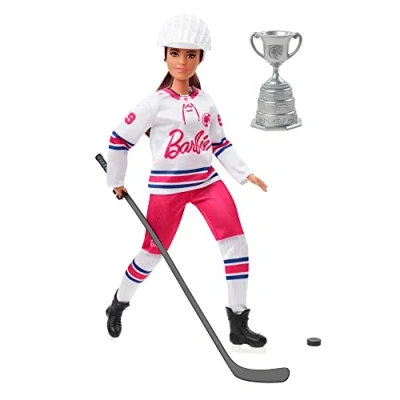 Imagen de Barbie Tú Puedes Ser Deportes de Invierno Jugadora Hockey Muñeca Profesiones con Accesorios Juguete (Mattel HFG74)