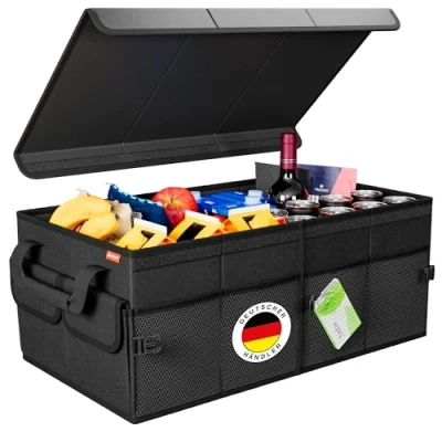 Imagen de ATHLON TOOLS Organizador de maletero XXL Bolsa plegable para coche, antideslizante, reforzada, resistente con tapa, ideal camping y uso diario