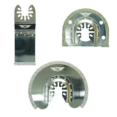Imagen de 3 x TopsTools FAKD3B cuchillas de lechada diamante ajuste rápido compatibles con Dewalt Stanley Black y Decker Bosch Fein (no StarLock) Makita Milwaukee Parkside Ryobi Worx Workzone
