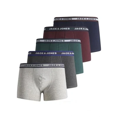 Imagen de Jack &amp; Jones Junior Jacoliver JR 5 PACK Culotte para niños, Talla: 140, Dark green melange/sea moss/port royale/navy blazer/lgm