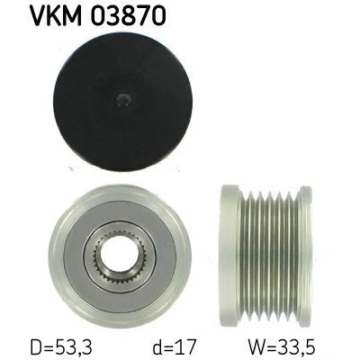 Imagen de SKF VKM 03870 Rueda Libre Alternador 33,5 BMW: 3 Berlina, Compact, 1 Hatchback