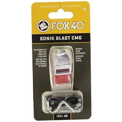Imagen de Fox 40 Sonik Blast CMG Silbato Blanco y Rojo