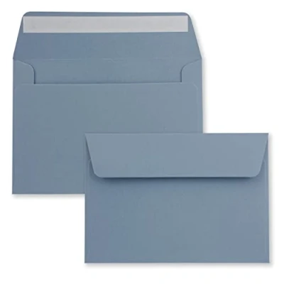 Imagen de 25 Sobres de color gris y azul DIN C6 formato 11,4 x 16,2 cm Adhesivos sin ventana Navidad, tarjetas felicitación e invitaciones para papel A6 A4