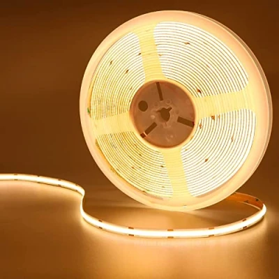 Imagen de GOMING Tira LED COB 24V Blanco Cálido 3000K 10M Brillo Alto 6800lm CRI 93+ Luminiscencia Lineal Alta Densidad 384LED/M Not Impermeable IP20 Luces para Gabinete Sala Estar Armario(Sin Alimentación)