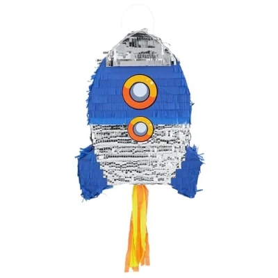 Imagen de Boland 50514 Piñata Rocket, 56 x 23 cx 18 cm, decoración colgante, para cumpleaños, fiesta temática y carnaval