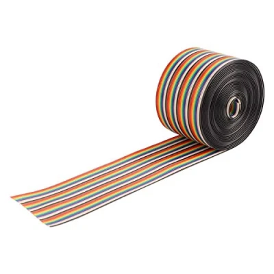 Imagen de Fafeicy 28 AWG 1,27 mm Colorido cable de paso espaciado, 40P Rainbow Flat Ribbon Cable, con ancho alambre 5.08cm, para conexión cableado interno (3meters)